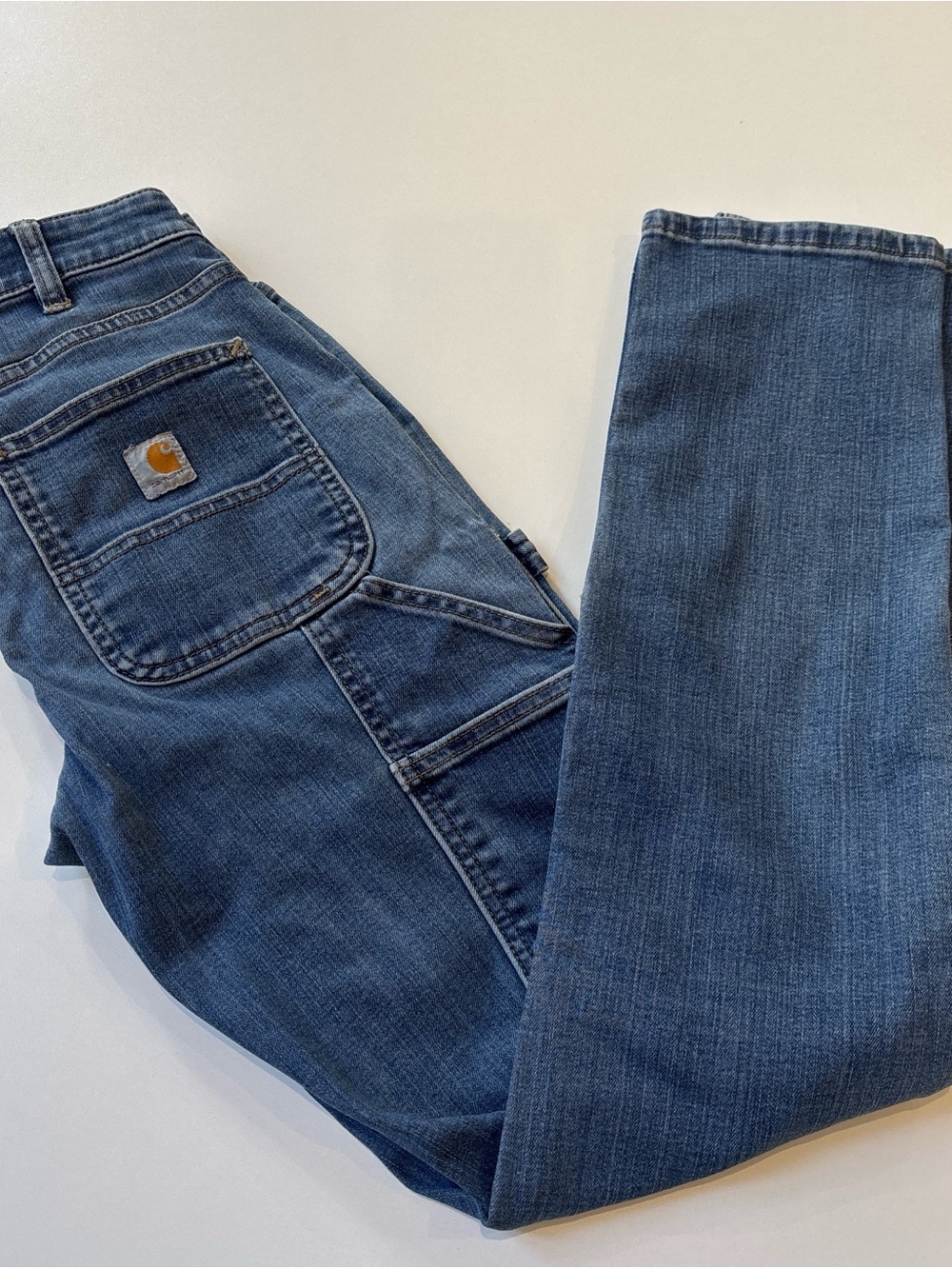 Carhartt Light Blue Straight Fit Jeans with Logo Tag